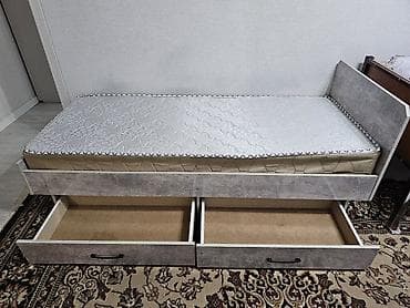 пос: Односпальная кровать, Б/у, С матрасом, длина - 195 см — 3