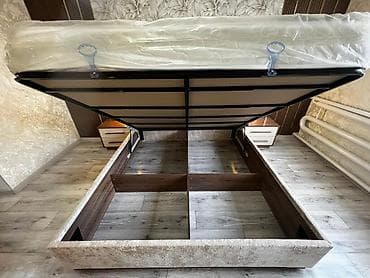 Спальные гарнитуры: Спальный гарнитур, Новый, Двуспальная кровать, Шкаф, Трюмо, Другая страна производитель, Дерево, Бесплатная доставка, цвет - Бежевый — 4