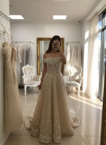 для беременных платья: Вечернее платье, Пышное, Длинная модель, Полиэстер, Без рукавов, С пайетками, S, M — 1