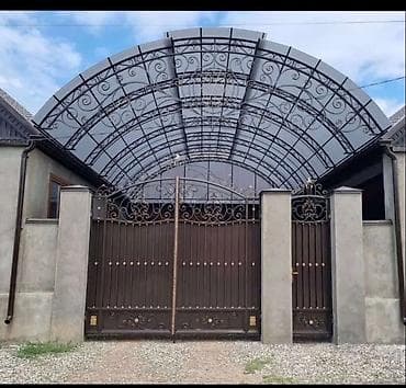 арка ферма: Навес, Арочный, Металл, Поликарбонат, Установка — 2