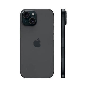 IPhone 15, Б/у, 128 ГБ, Черный, Защитное стекло, Кабель, Коробка, 85 %