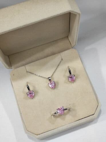 свадебное платье для высокой невесты: Серебряный Набор + Цепочка Сердечка Серебро 925 пробы Размеры — 5