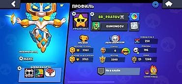 PS4 (Sony PlayStation 4): Аккаунт Brawl Stars Основное: - Ник: BR_PRATOV - Трофеи: 3762 (рекорд — 2