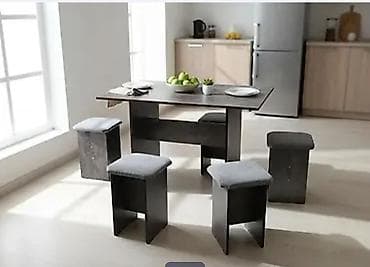 стол стулья для кухни: Кухонный стол и стул, Новый, Платная доставка, цвет - Серый — 1