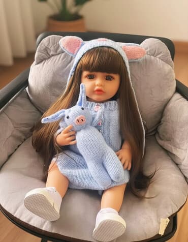 оюнчук пистолет: Кукла Реборн (говорящая), 55 см рост, в комплекте: шапка, соска — 1