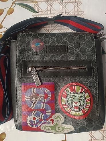 pull bear: Барсетка, Gucci, Материал: Искусственная кожа, Застежка на молнии, Множество карманов, Регулируемый ремень, Новый — 6