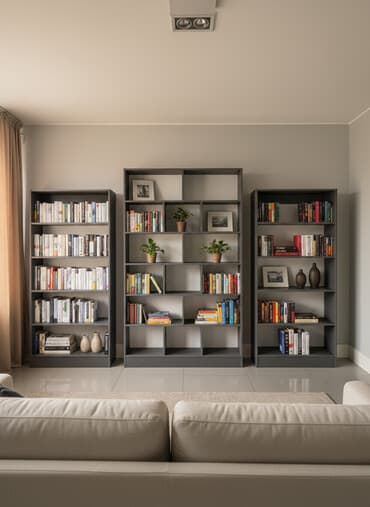 Модульные стеллажи/книжные полки - Комплект из трех высоких стеллажей