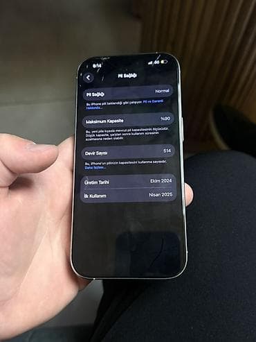Техника и электроника: IPhone 16 Pro, Б/у, 256 ГБ, White Titanium, Кабель, 90 % — 6