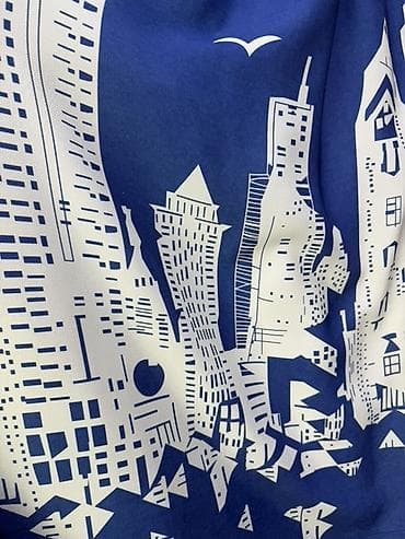 string art: Портьера в детскую с принтом «Городской пейзаж» - Материал: плотная — 1