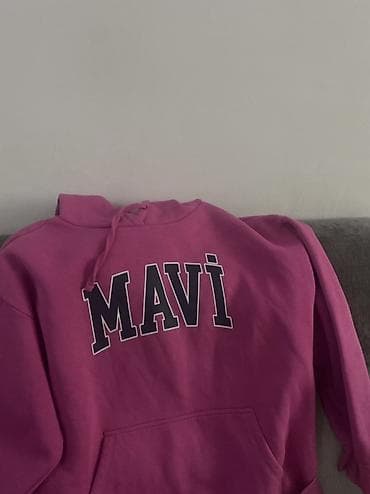 купить толстовки: Худи MAVI, розового (фуксия) цвета с крупным контрастным логотипом на — 1