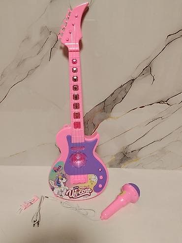 Гитаралар: Детская электрогитара с микрофоном Magical Unicorn (3+) - Яркая — 1