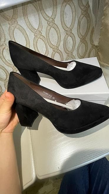 очки 5 в 1: Женские туфли-лодочки на устойчивом каблуке. - Цвет: черный - — 4