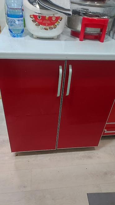 шкаф для кухни купить: Тумба для кухни, Без мойки, Напольная, цвет - Красный — 3