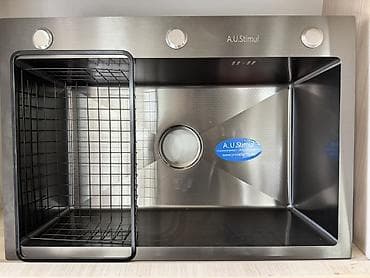 китайский стиральный порошок: Кухонная мойка A.U.Stimul из нержавеющей стали графитового цвета — 1