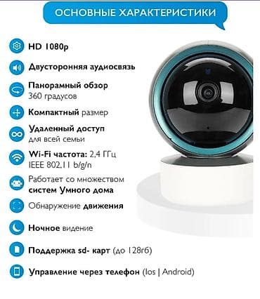 видео камера вайфай: Wi‑Fi камера наблюдения с разрешением 1920×1080 - Панорамный обзор — 6