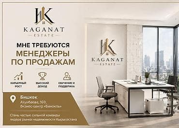 Вакансиялар: Талап кылынат Сатуу боюнча менеджер, Иш тартиби: Алты күндүк, Толук жумуш күнү, Карьера жактан көтөрүлүү — 1