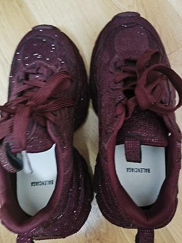 samsung a22: Кроссовки Balenciaga бурдового цвета с блестящим покрытием — 4