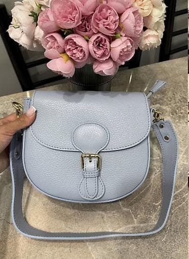 samsung note 9s: Сумка через плечо, светло‑голубая - Материал: натуральная зернистая — 1