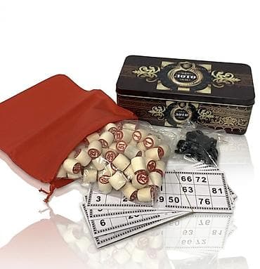 Лото в металлической шкатулке — классический комплект для домашней