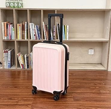 Чемоданы: Лёгкий чемодан на колёсах, цвет розовый (пастельный). Жёсткий корпус с — 1
