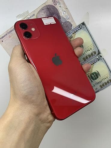 IPhone 11, Б/у, 64 ГБ, Красный, Защитное стекло, 100 % — 1