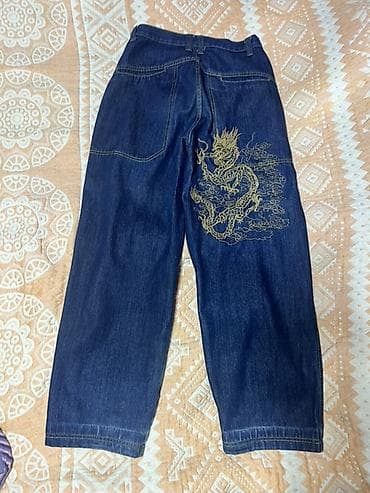 lining 38: Размер 42-44 Джинсы из плотного тёмно‑синего денима с широким прямым — 1