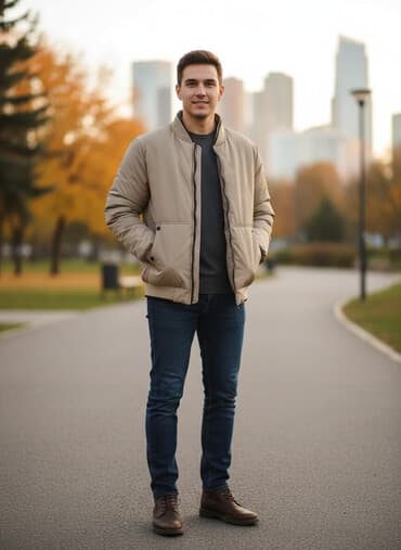 tech fleese: Бомбер, Осень-весна, M — 2