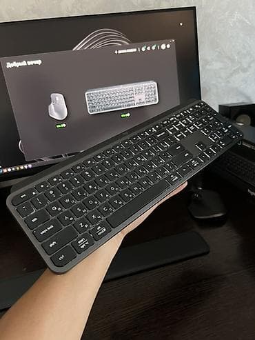 Стол компьютерлери жана комлектөөчүлөр: Клавиатура, Logitech, Кайчы, Bluetooth, Зымдуу туташтыруу, Өлчөмү: 100% — 3