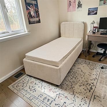 Односпальная кровать, С матрасом, длина - 190 см