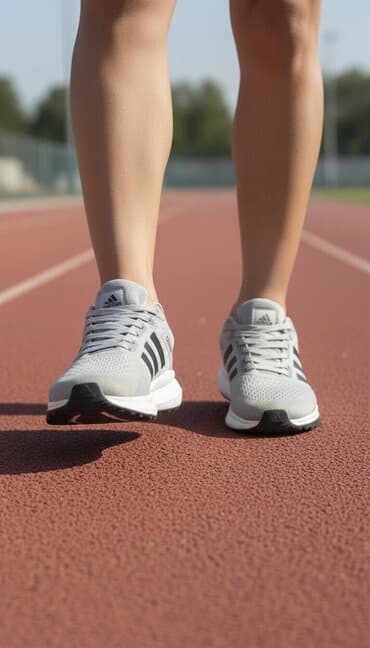 кийим: Эркектердин кроссовкасы, 42, Adidas, Колдонулган, түсү - Боз, Акылуу жеткирүү, Өзү алып кетүү — 1