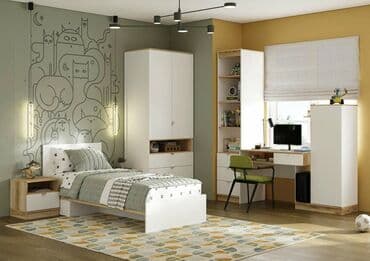 стенд: Артикул: 00061068 Юкки КР 900 - Кровать, Дуб делано/Белый — 3