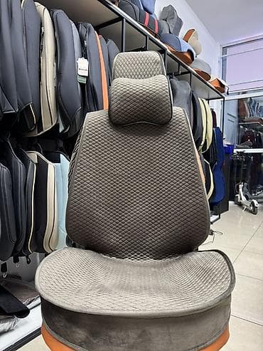 массажные накидки на авто: Чехлы Тканевые, С подушкой, цвет - Черный — 4