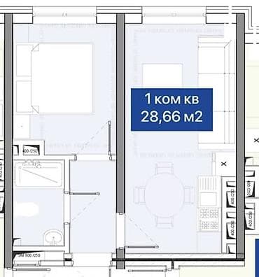 700: 1 комната, 29 м², Пригородное с. Элитка, 5 этаж, ПСО (под самоотделку) — 3