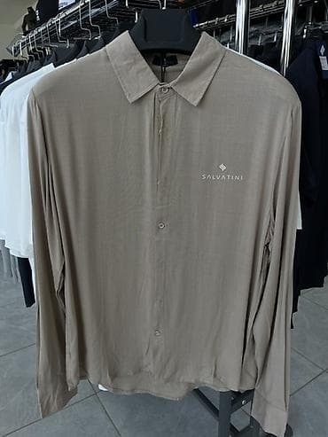 Мужская одежда: Мужская рубашка Salvattini с длинным рукавом и классическим отложным — 3