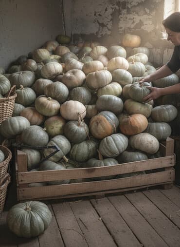 Тыква столовая, сорт серо‑зелёной окраски с плотной корой. -