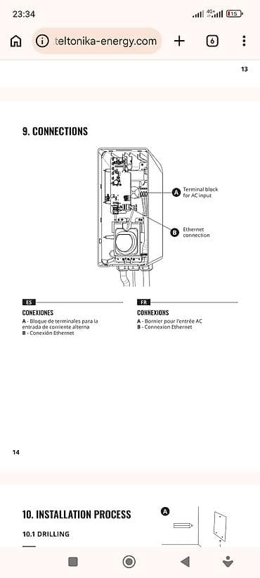 э 2: Зарядная станция для электромобиля Teltonika EVC1010P1000 (EVC) — 7,4 — 5