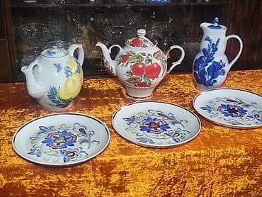 китайский душ: Фарфоровые чайники и кувшин с ручной росписью - Чайник №1: белый — 4