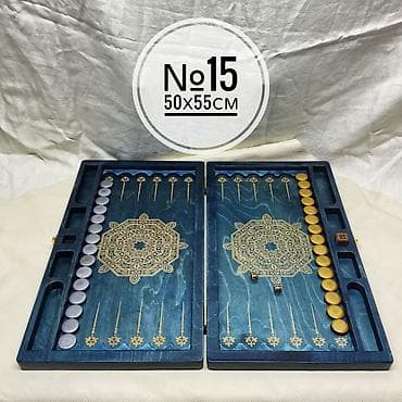 установка бильярд: Нарды новые. Лазерная гравировка №15- 50х55см. Покрытие - нитролак — 4