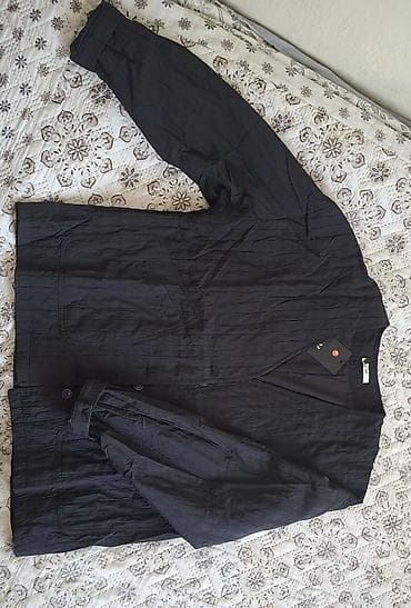 пошив куртки: Жакет свободного кроя, черный, размер M - Фасон: прямой силуэт с — 1