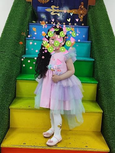 пышные платья для девочек: Детское платье, цвет - Розовый, Б/у — 3