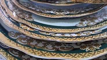 канте: Полный сервиз фарфора A.L.S Porcelain с богатым золотым декором и — 5
