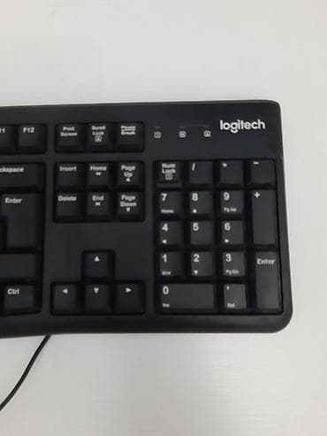 Компьютер жана ноутбук аксессуарлары: Клавиатура, Logitech, Зымдуу туташтыруу, Өлчөмү: 100% — 1