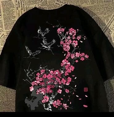 Женская обувь: Футболки с японским принтом - Модели: белая с крупным рисунком — 2