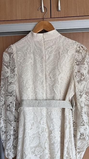 Үлпөт көйнөктөрү жана аксессуарлар: Кече көйнөгү, А-силуэт, Узун модель, Пахта, Жеңдери менен, M, L — 3