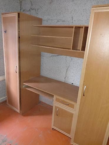 письменные столы для двоих: Угловой рабочий комплекс: письменный стол с надстройкой и двумя — 3