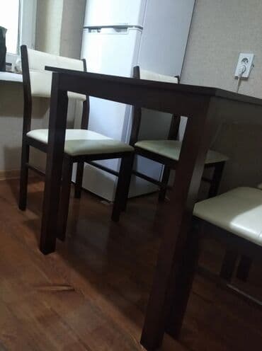 столы и стулья малайзия: Ашкана үстөлү жана отургуч, Колдонулган, Өзү алып кетүү, түсү - Күрөң — 1