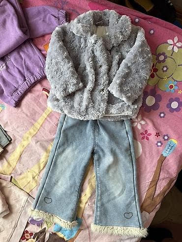 леггинсы zara: Комплект, цвет - Серый, Б/у — 8