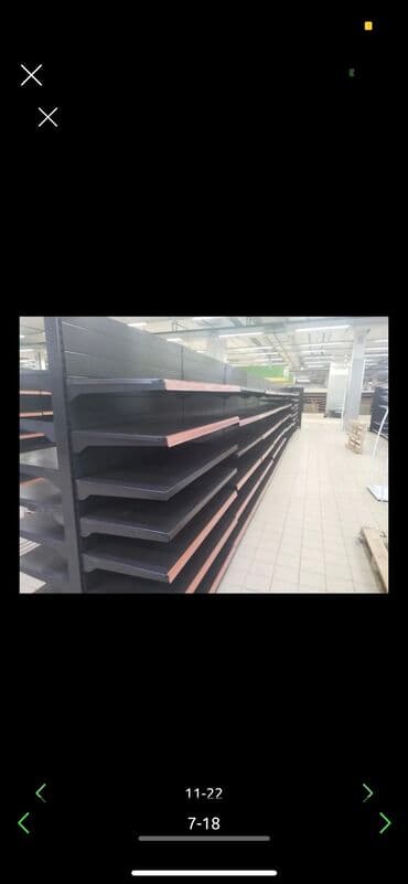 оборудование в бутик: Стеллаж, Витрины, стеллажи, полки торговые у металлические б/у, полка — 14