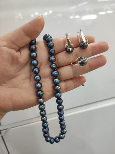 свадебные платья от производителя: Серебро 925 напыление золото Серебряный Комплект+ Бусы черный Жемчуг — 4