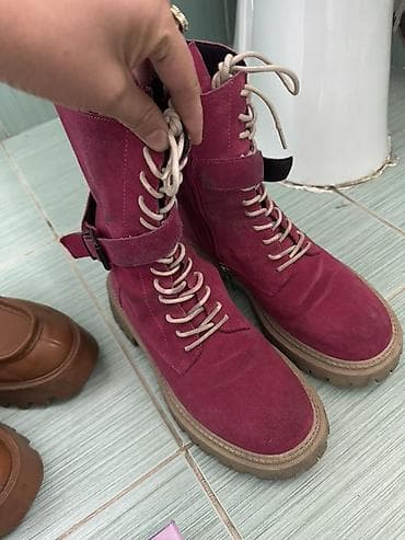 бу чехол: Ботинки, 37, Б/у, цвет - Розовый — 1